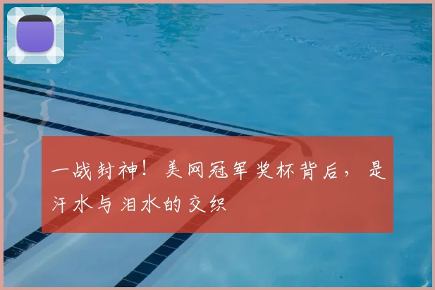 一战封神!美网冠军奖杯背后,是汗水与泪水的交织